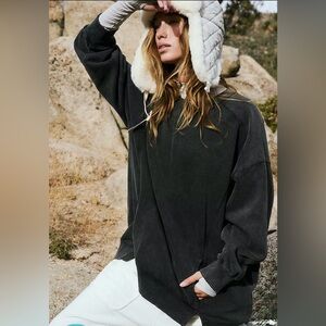 NWT Free People Movement Intercept Tunic In Washed Black